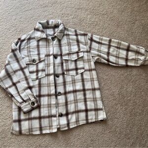 Plaid Button-Up Shirt Jacket